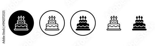 Cake icon logo design. Cake sign and symbol. Birthday cake icon