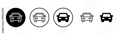 Car icon logo design. car sign and symbol. small sedan
