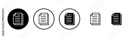 Document icon logo design. Paper sign and symbol. File Icon