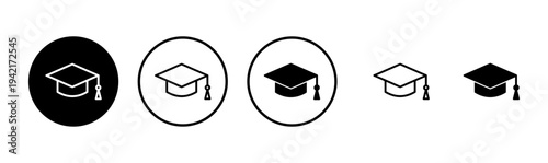 Education icon logo design. Graduation cap sign and symbol. Graduate. Students cap