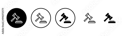 Gavel icon logo design. judge gavel sign and symbol. law icon. auction hammer