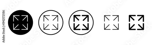 Fullscreen Icon logo design. Expand to full screen sign and symbol. Arrows symbol
