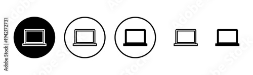 Laptop icon logo design. computer sign and symbol