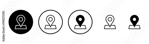 Maps and pin icon logo design. location sign and symbol. geo locate, pointer icon.