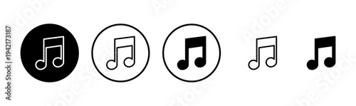 Music icon logo design. note music sign and symbol