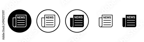 Newspaper icon logo design. news paper sign and symbolign