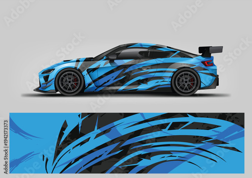 abstract blue background for decal or wrap car design