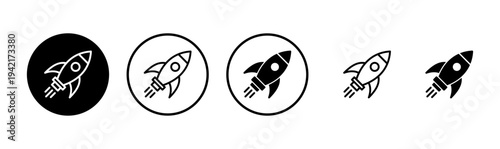 Rocket icon logo design. Startup sign and symbol. rocket launcher icon