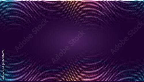 Abstract dotted wave background with colorful halftone gradient.