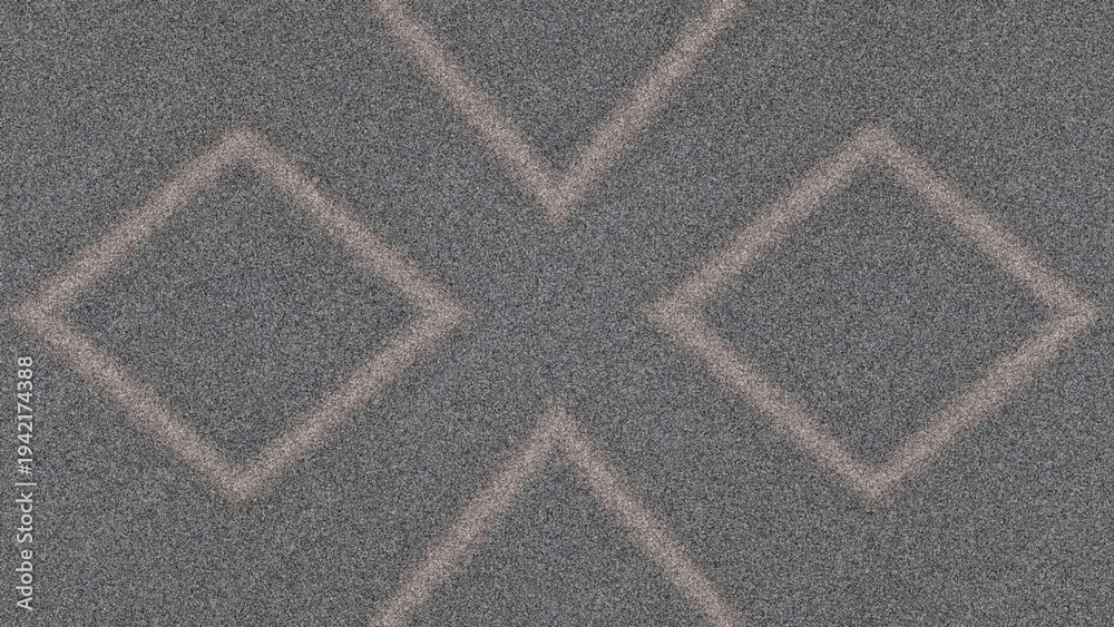 Fototapeta premium Symmetrical geometric pattern with gray and tan textured background