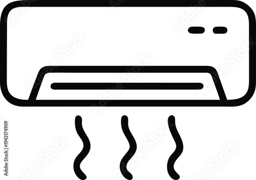 Air Conditioner Line Icon – Cooling System Vector for HVAC, Home Appliance & Climate Control