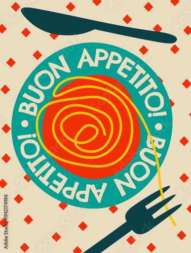 Pasta Buon Appetito Poster Retro