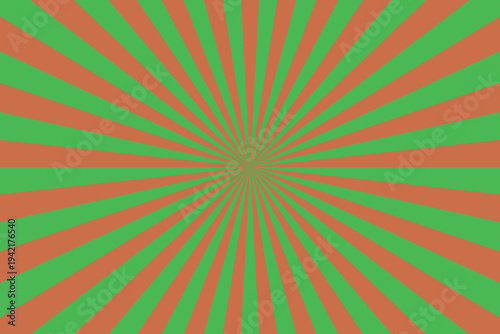 Lively green and brown lines radiate from the center creating an energetic sunburst pattern