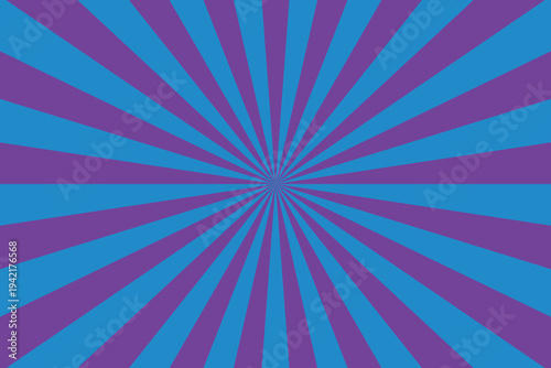 Vibrant blue and purple radial pattern creates an eye catching sunburst effect with striking colors