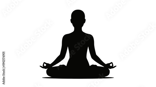 Tranquil Silhouette of a Person Meditating in Lotus Pose Symbolizing Mindfulness, Relaxation, and Spiritual Balance