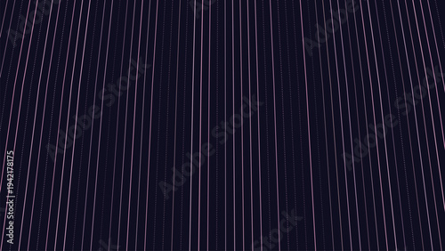 Delicate pink and white glowing vertical lines stretch across a deep dark surface