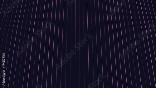 Striking purple and magenta lines and dots form a luminous grid on a profound dark surface