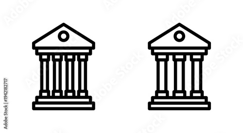 Bank icon symbol for apps and websites. Bank sign and symbol, museum, university