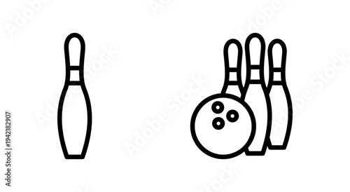 Bowling icon symbol for apps and websites. bowling ball and pin sign and symbol.