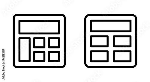 Calculator icon symbol for apps and websites. Accounting calculator sign and symbol.