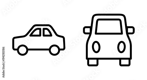 Car icon symbol for apps and websites. car sign and symbol. small sedan