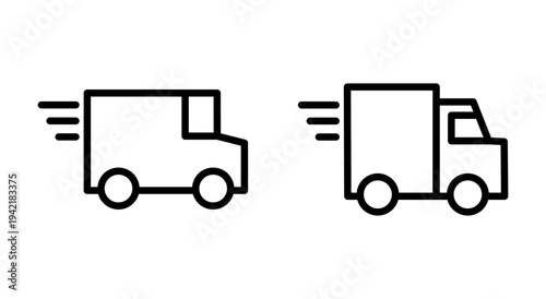 Delivery truck icon symbol for apps and websites. Delivery truck sign and symbol. Shipping fast delivery icon