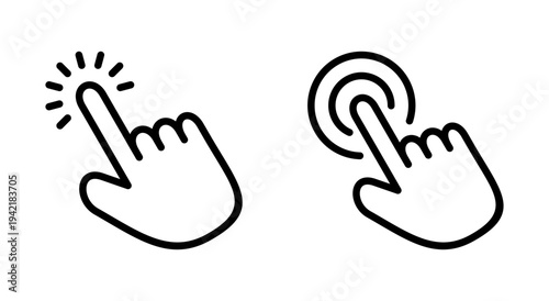 Hand click icon symbol for apps and websites. pointer sign and symbol. hand cursor icon