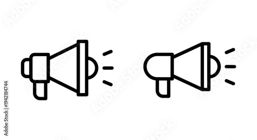 Megaphone icon symbol for apps and websites. Loudspeaker sign and symbol