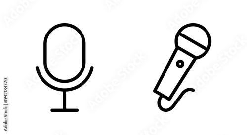 Microphone icon symbol for apps and websites. karaoke sign and symbol