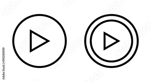 Play icon symbol for apps and websites. Play button sign and symbol