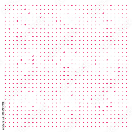 Vector Field Grid of Hearts - Abstract Pink Heart Grid Art