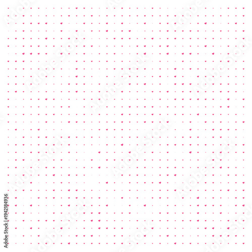 Vector Field Grid of Hearts - Abstract Pink Heart Grid Art