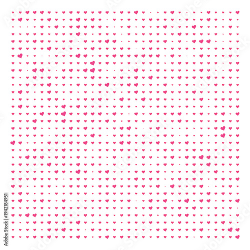 Vector Field Grid of Hearts - Abstract Pink Heart Grid Art