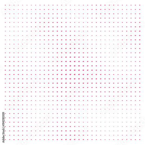 Vector Field Grid of Hearts - Abstract Pink Heart Grid Art