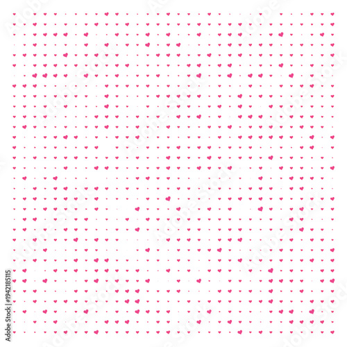 Vector Field Grid of Hearts - Abstract Pink Heart Grid Art