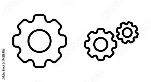 Setting icon symbol for apps and websites. Cog sign and symbol. Gear Sign