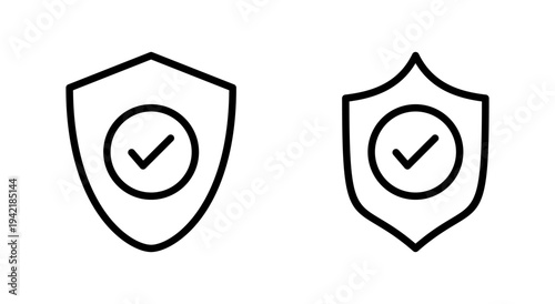 Shield check mark icon symbol for apps and websites. Protection approve sign. Insurance icon
