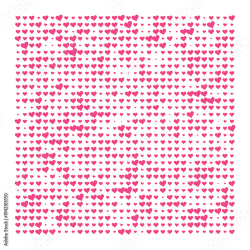 Vector Field Grid of Hearts - Abstract Pink Heart Grid Art
