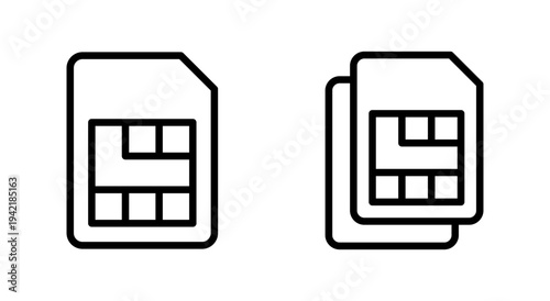 Sim card icon symbol for apps and websites. dual sim card sign and symbol