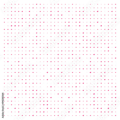 Vector Field Grid of Hearts - Abstract Pink Heart Grid Art
