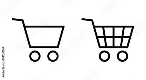 Shopping icon symbol for apps and websites. Shopping cart sign and symbol. Trolley icon