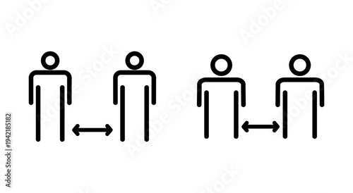Social distance icon symbol for apps and websites. social distancing sign and symbol. self quarantine sign