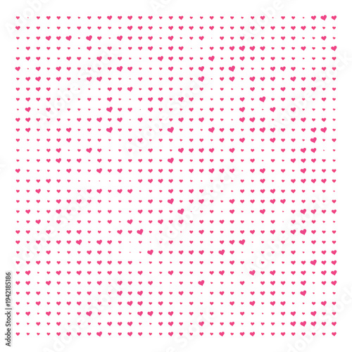 Vector Field Grid of Hearts - Abstract Pink Heart Grid Art