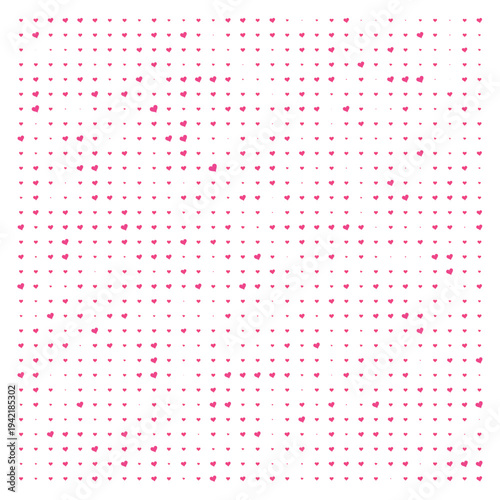 Vector Field Grid of Hearts - Abstract Pink Heart Grid Art