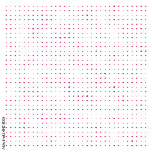 Vector Field Grid of Hearts - Abstract Pink Heart Grid Art