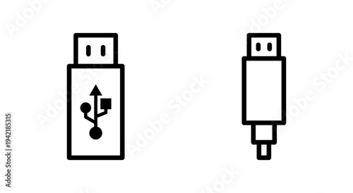 Usb icon symbol for apps and websites. usb charging. Flash disk sign and symbol. flash drive sign.