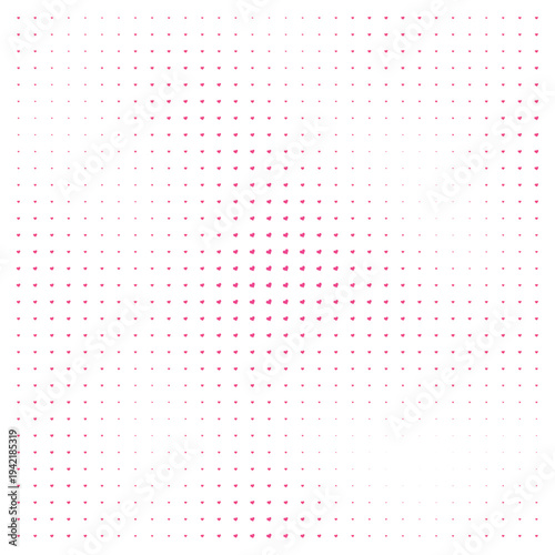 Vector Field Grid of Hearts - Abstract Pink Heart Grid Art