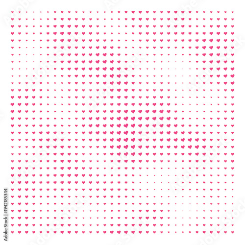 Vector Field Grid of Hearts - Abstract Pink Heart Grid Art