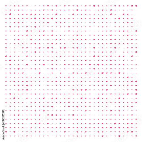 Vector Field Grid of Hearts - Abstract Pink Heart Grid Art