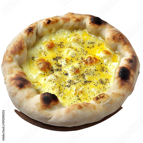 khachapuri Georgian cheesefilled bread isolated on white background no shadow